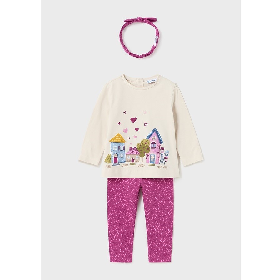 Mayoral Kışlık Kız Bebek S-shirt Tayt 2'li Set Pembe