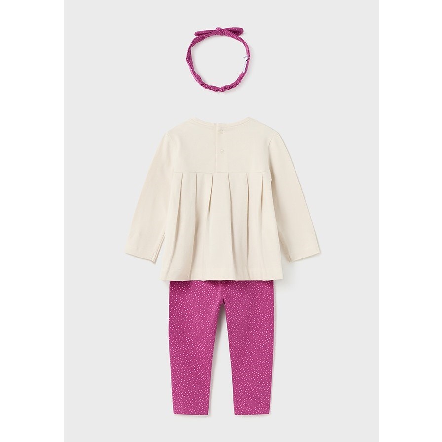 Mayoral Kışlık Kız Bebek S-shirt Tayt 2'li Set Pembe