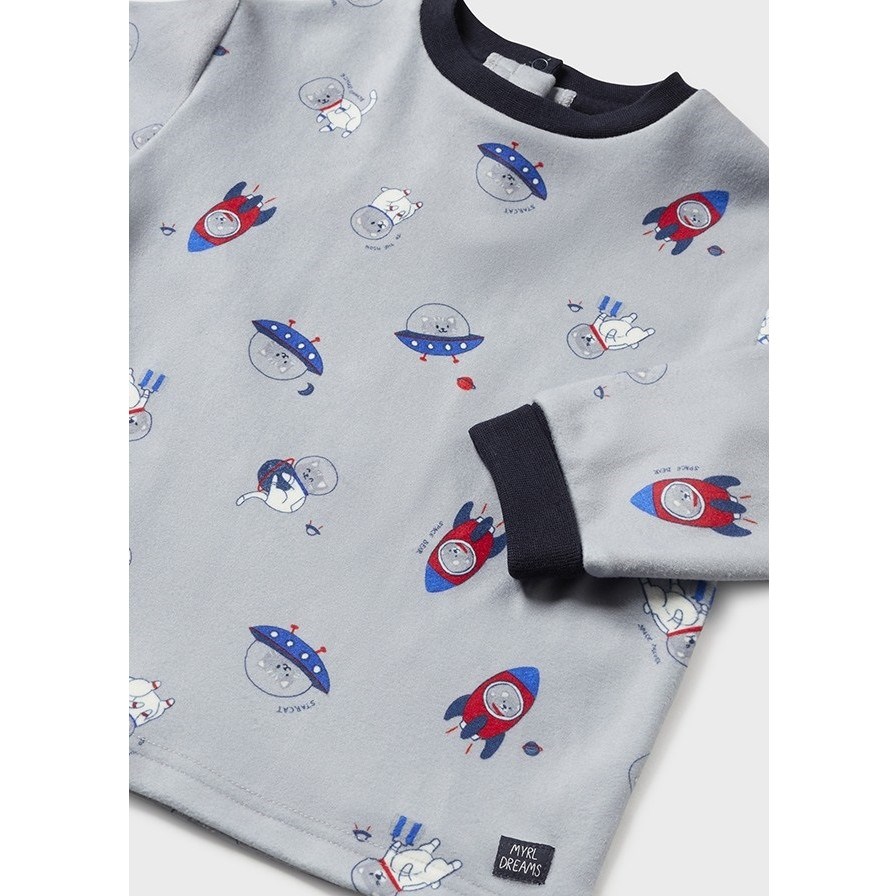 Mayoral Kışlık Erkek Bebek Pijama Takımı Gri