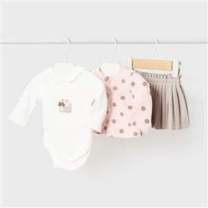 Mayoral Kışlık Kız Bebek Body Etek Ceket Set
