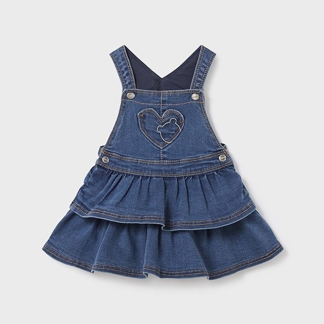 Mayoral Kışlık Kız Bebek Denim Salopet Elbise Koyu Mavi