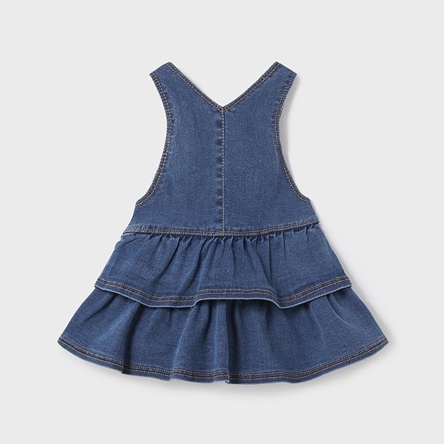 Mayoral Kışlık Kız Bebek Denim Salopet Elbise Koyu Mavi