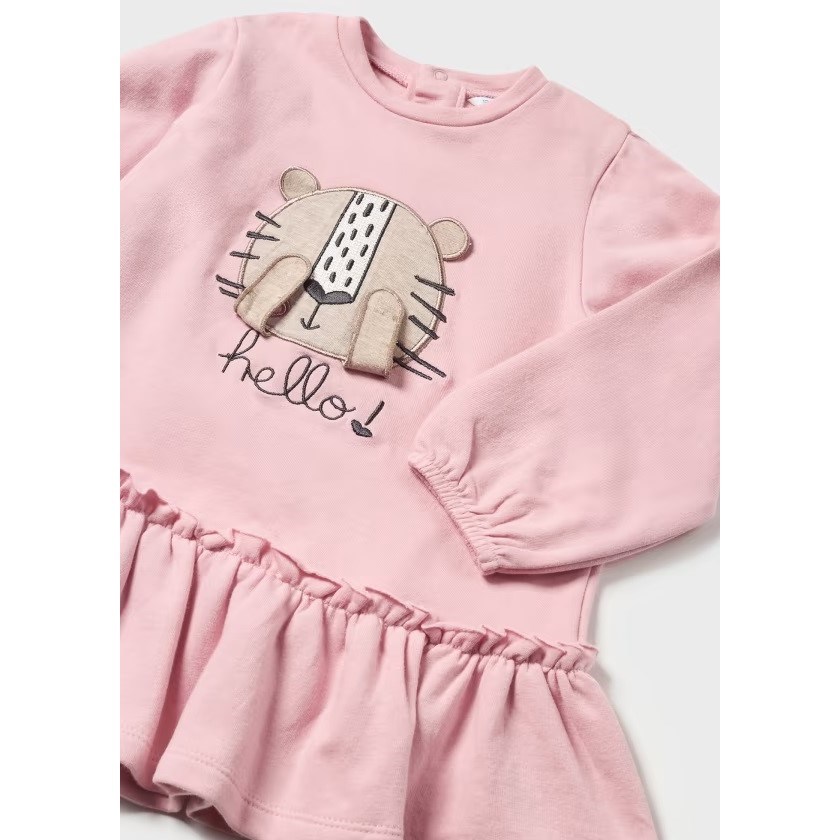 Mayoral Kışlık Kız Bebek Uzun Kol Elbise Pembe