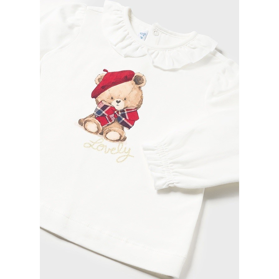 Mayoral Kışlık Kız Bebek T-shirt Etek 2'li Set Kırmızı