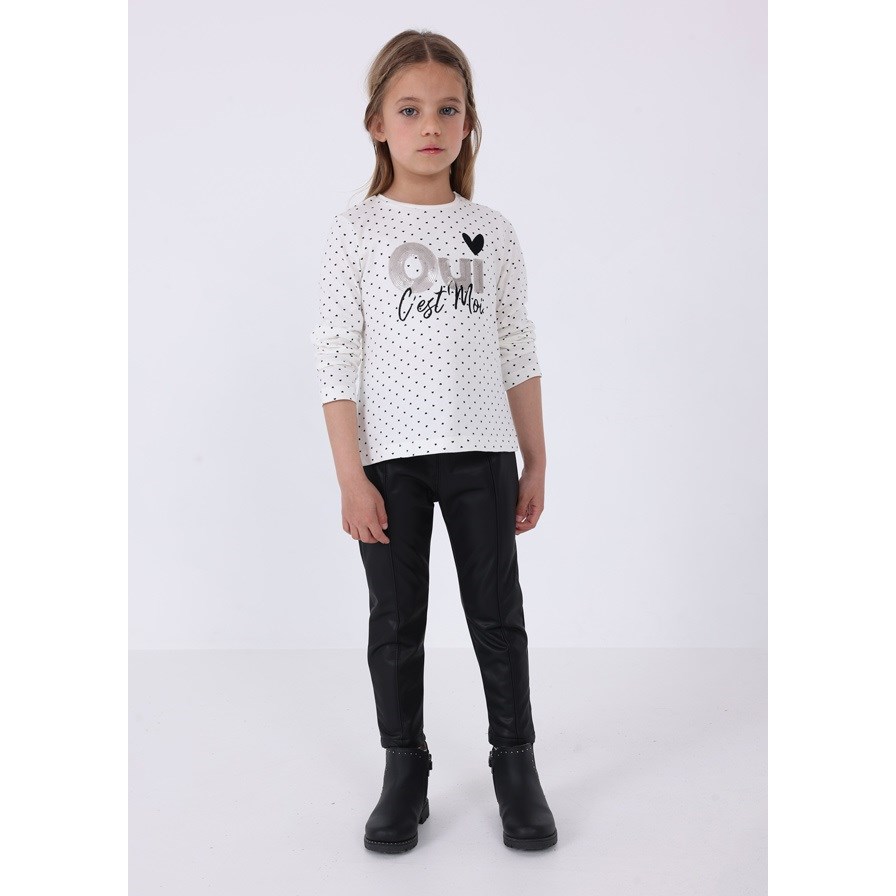 Mayoral Kışlık Kız Uzun Kol T-shirt Beyaz