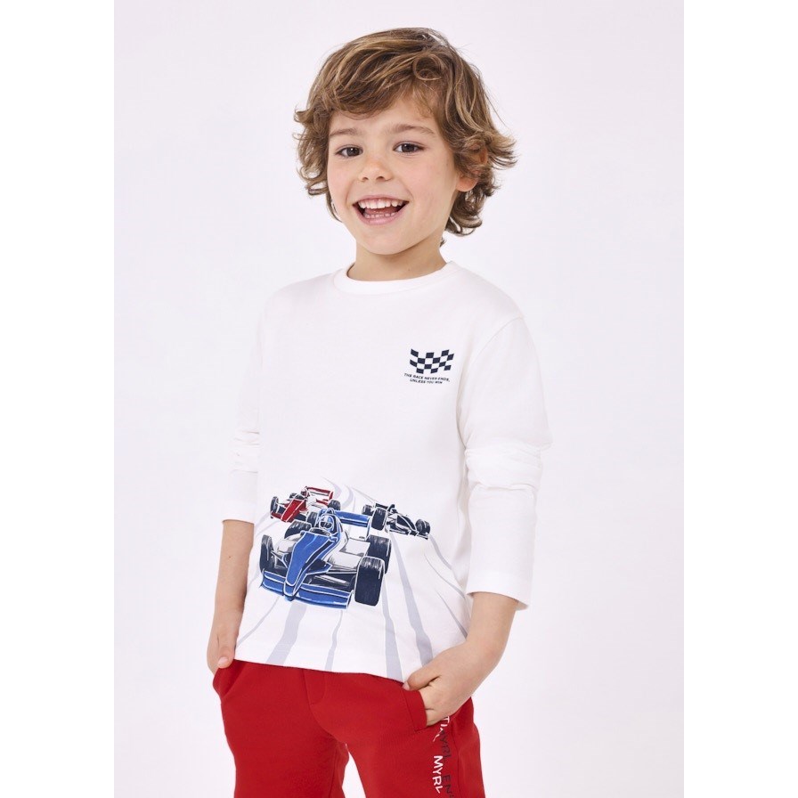 Mayoral Kışlık Erkek Uzun Kol T-shirt Beyaz
