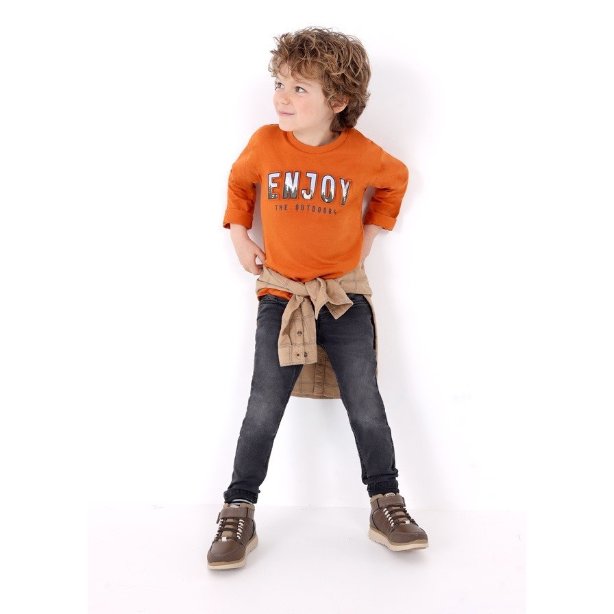 Mayoral Kışlık Erkek Uzun Kol T-shirt Turuncu