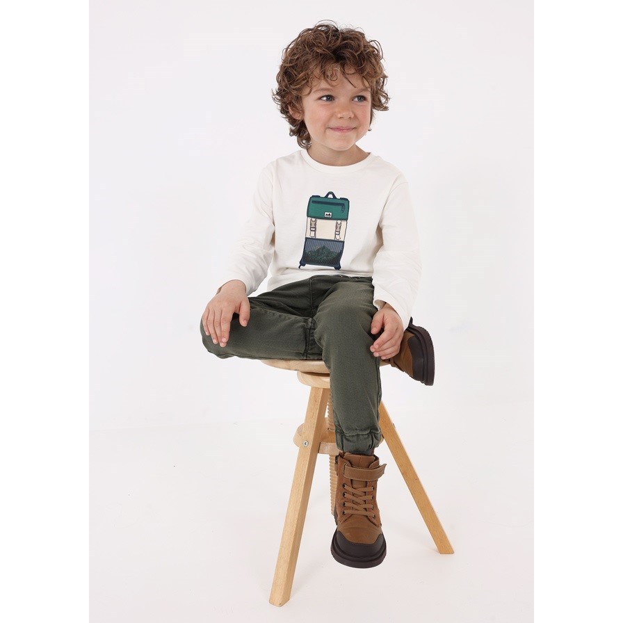Mayoral Kışlık Erkek Uzun Kol T-shirt Beyaz