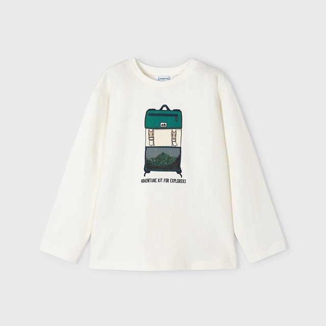 Mayoral Kışlık Erkek Uzun Kol T-shirt Beyaz