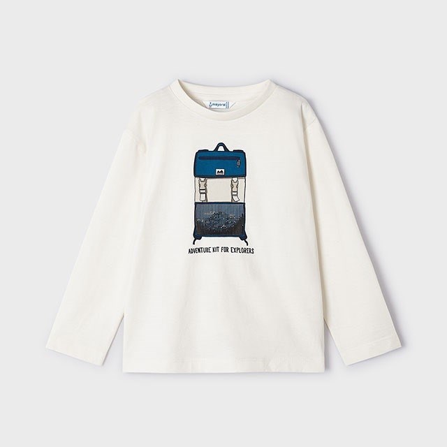 Mayoral Kışlık Erkek Uzun Kol T-shirt Beyaz