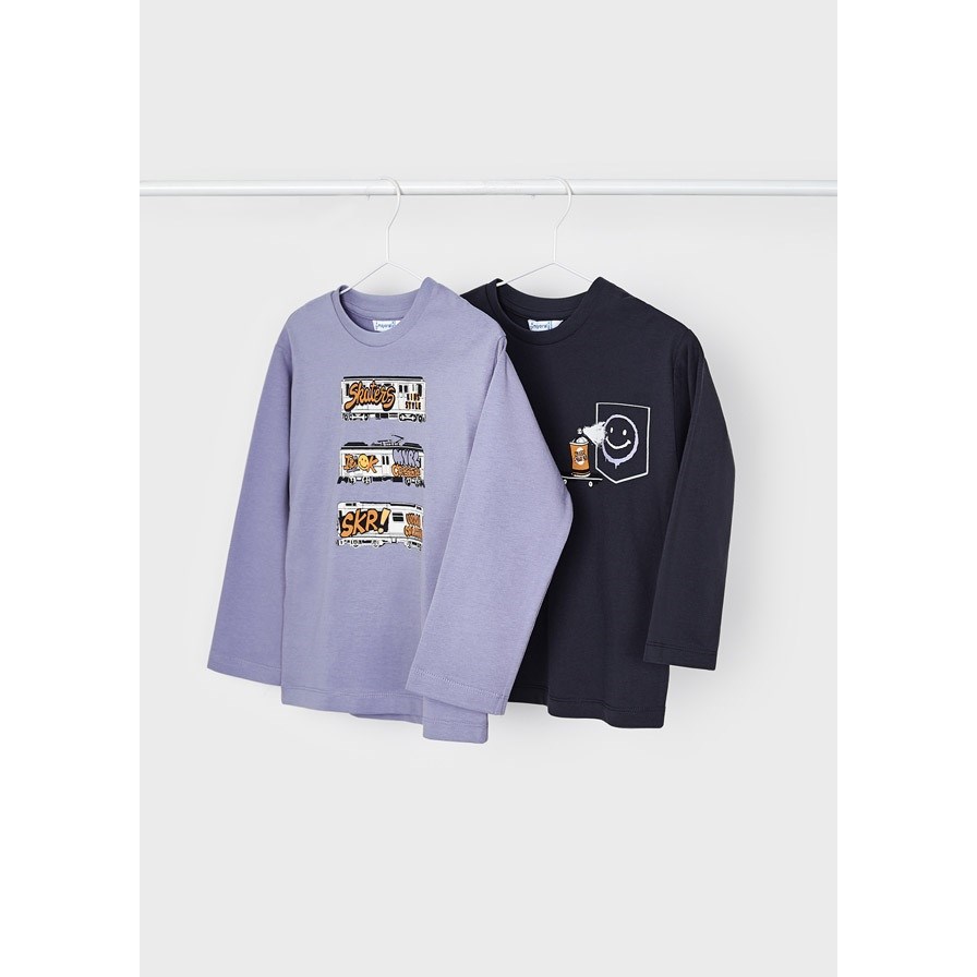 Mayoral Kışlık Erkek Uzun Kol T-shirt 2'li Set Gri