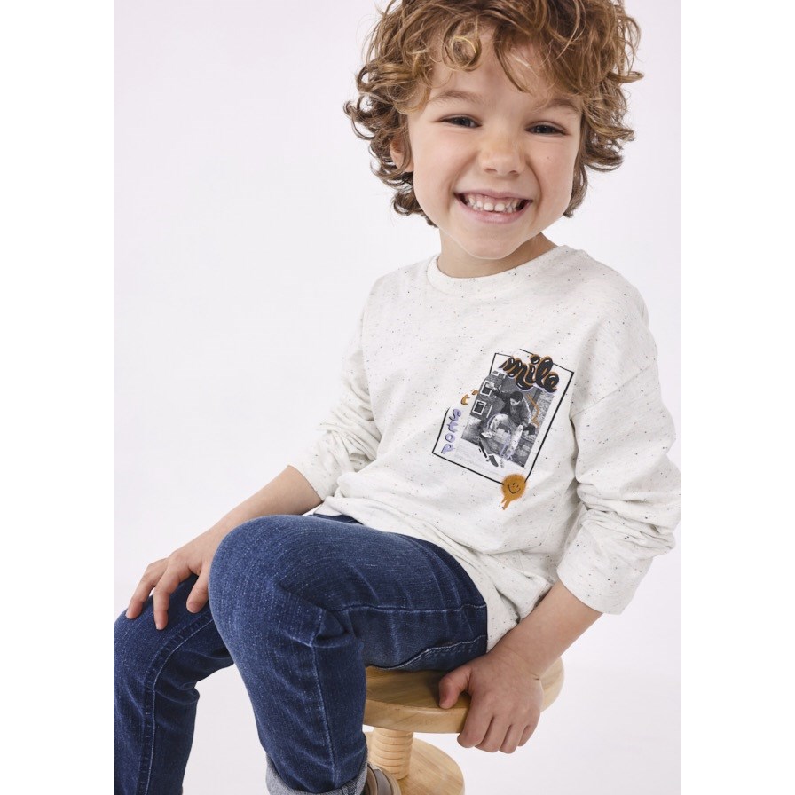 Mayoral Kışlık Erkek Uzun Kol T-shirt Krem