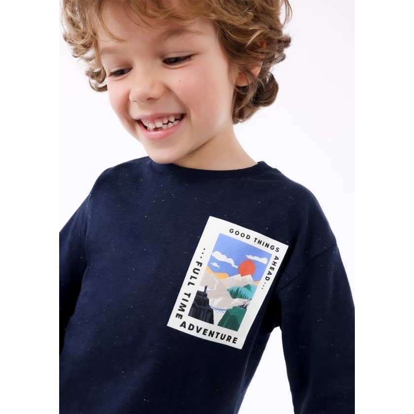 Mayoral Kışlık Erkek Uzun Kol T-shirt Koyu Mavi