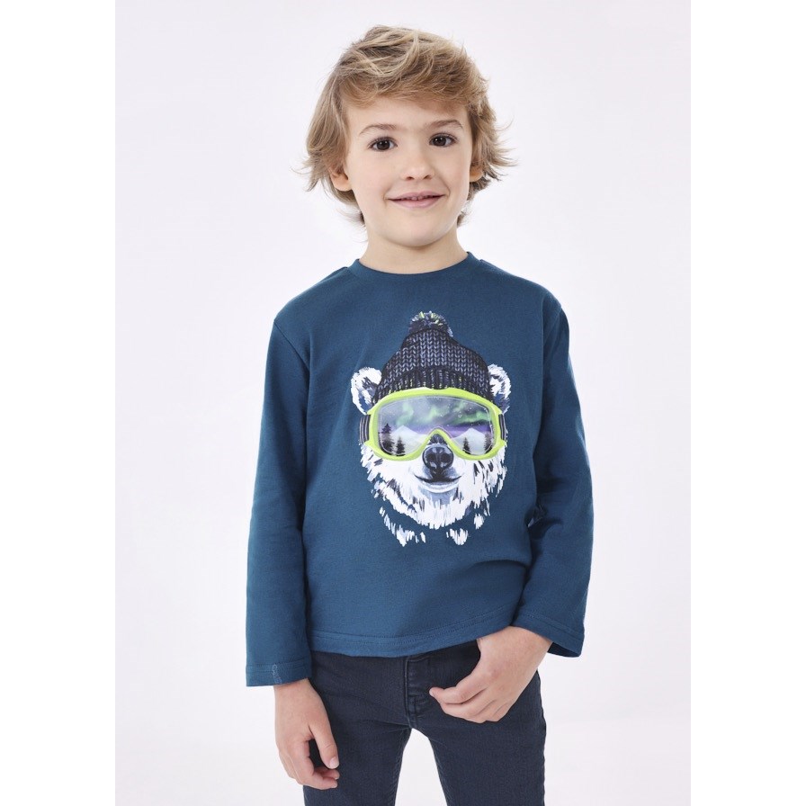 Mayoral Kışlık Erkek Uzun Kol T-shirt Koyu Mavi