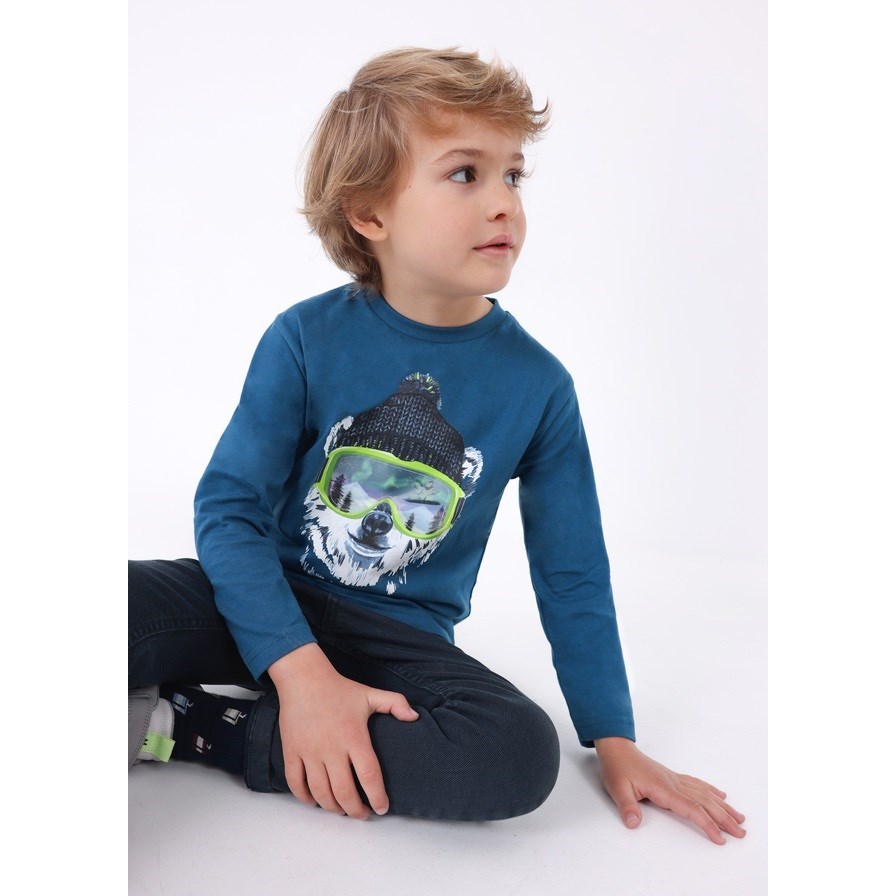 Mayoral Kışlık Erkek Uzun Kol T-shirt Koyu Mavi
