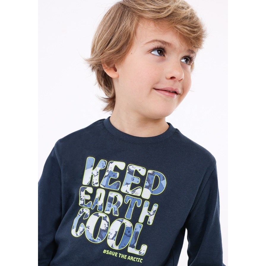 Mayoral Kışlık Erkek Uzun Kol T-shirt Koyu Mavi