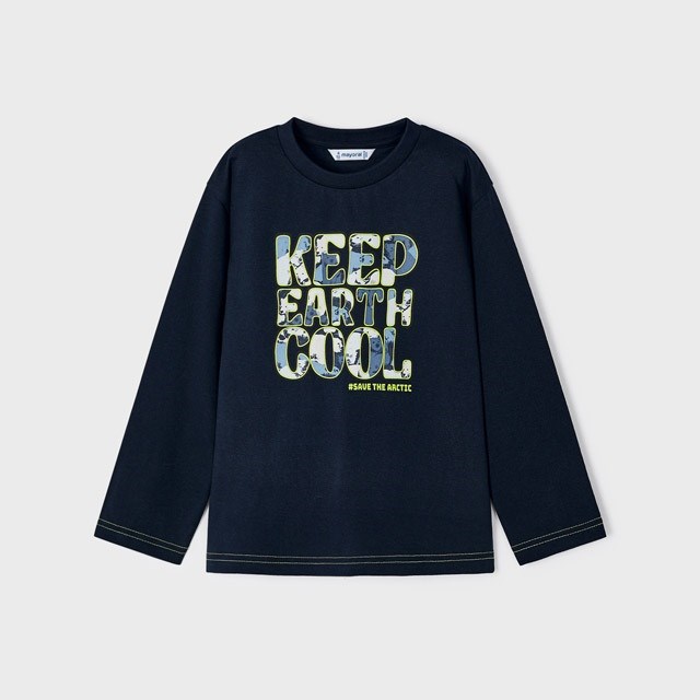 Mayoral Kışlık Erkek Uzun Kol T-shirt Koyu Mavi