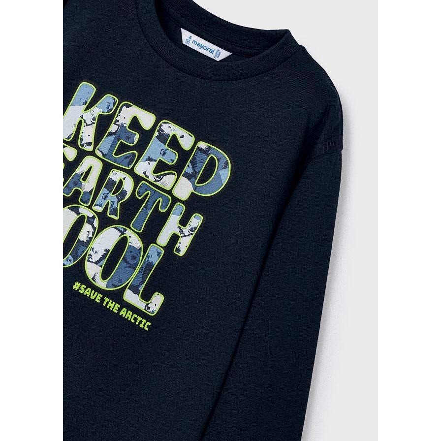 Mayoral Kışlık Erkek Uzun Kol T-shirt Koyu Mavi
