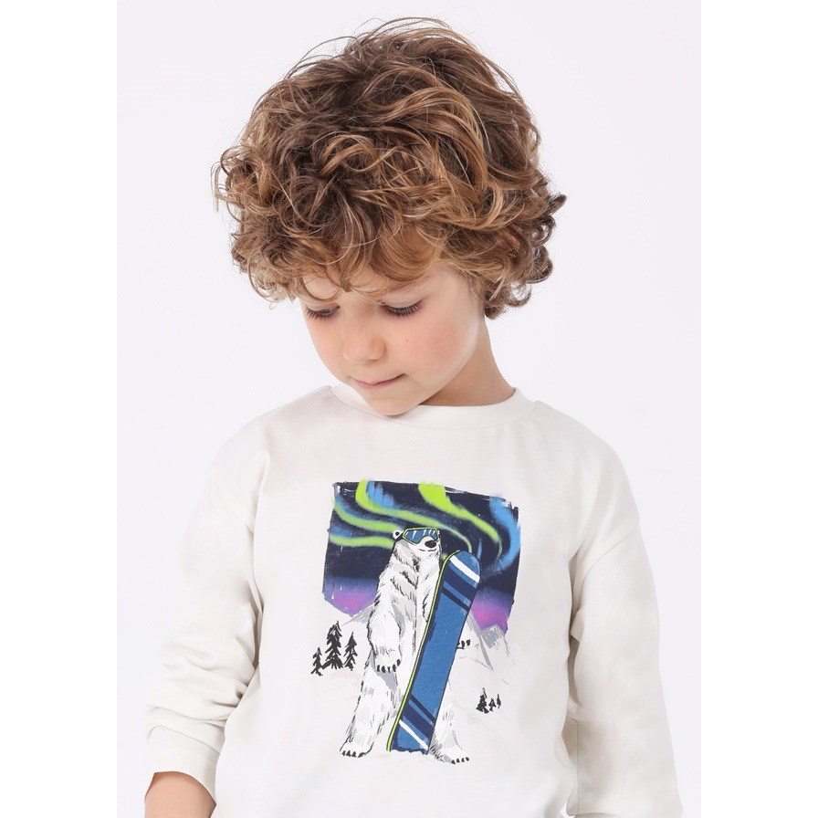 Mayoral Kışlık Erkek Uzun Kol T-shirt Beyaz