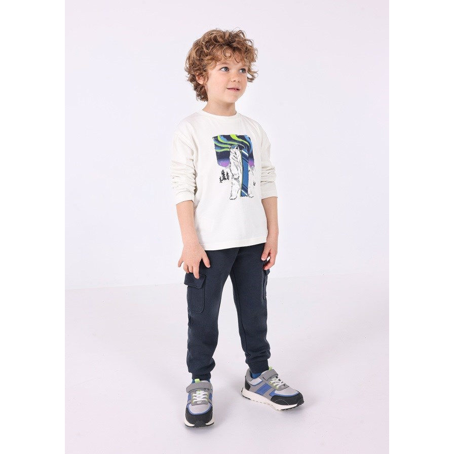 Mayoral Kışlık Erkek Uzun Kol T-shirt Beyaz
