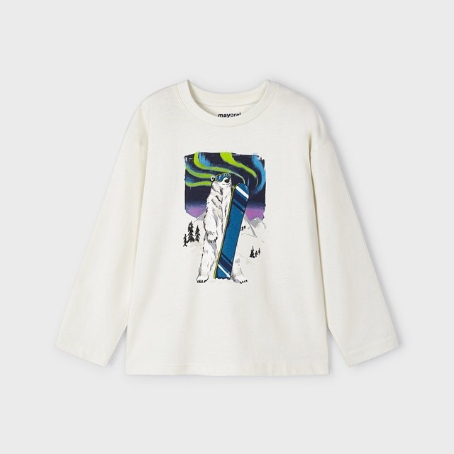 Mayoral Kışlık Erkek Uzun Kol T-shirt Beyaz