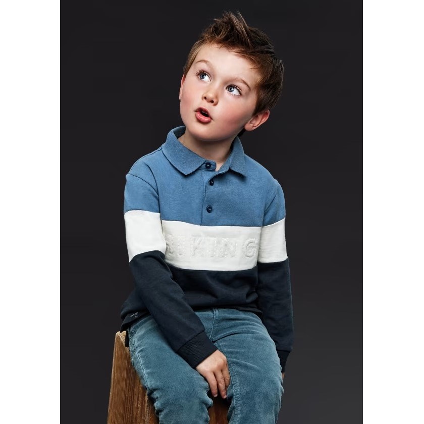 Mayoral Kışlık Erkek Polo Uzun Kol T-shirt Mavi