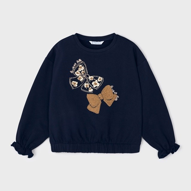 Mayoral Kışlık Kız Uzun Kol S-shirt Koyu Mavi