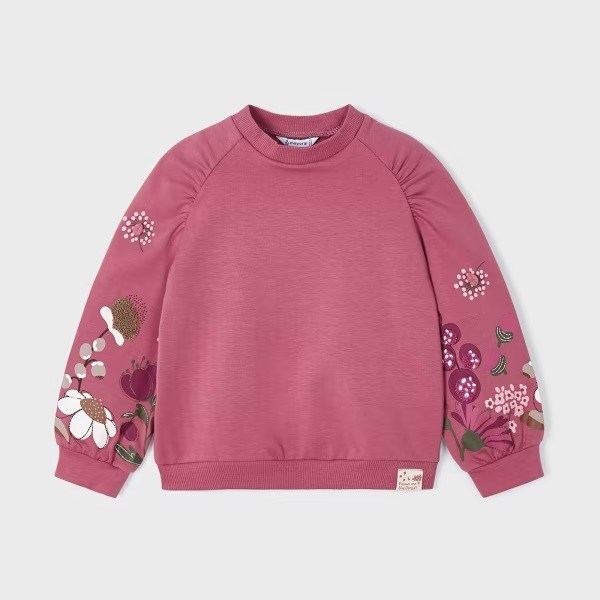 Mayoral Kışlık Kız İşlemeli Uzun Kol S-shirt Pembe