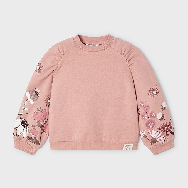 Mayoral Kışlık Kız İşlemeli Uzun Kol S-shirt Pembe