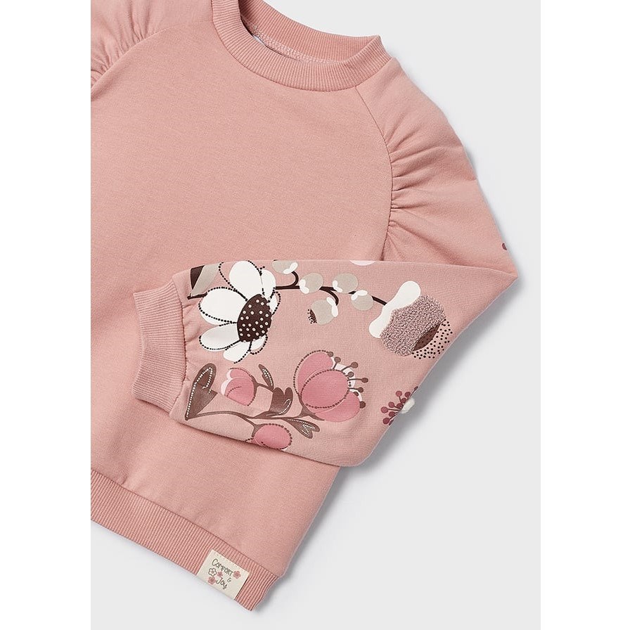 Mayoral Kışlık Kız İşlemeli Uzun Kol S-shirt Pembe