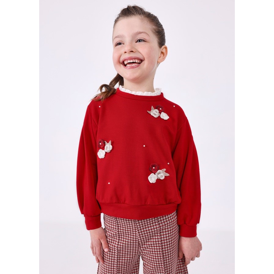 Mayoral Kışlık Kız S-shirt Pantolon Set Kırmızı