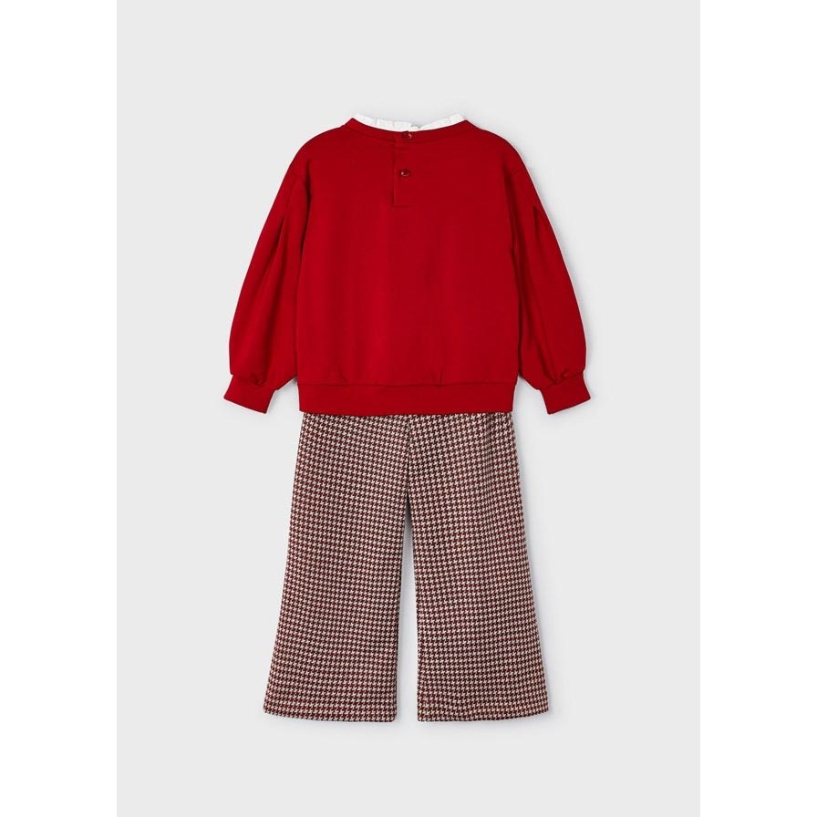 Mayoral Kışlık Kız S-shirt Pantolon Set Kırmızı