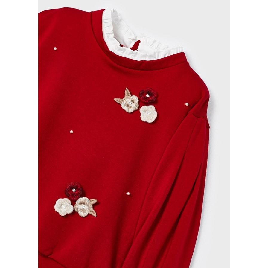Mayoral Kışlık Kız S-shirt Pantolon Set Kırmızı