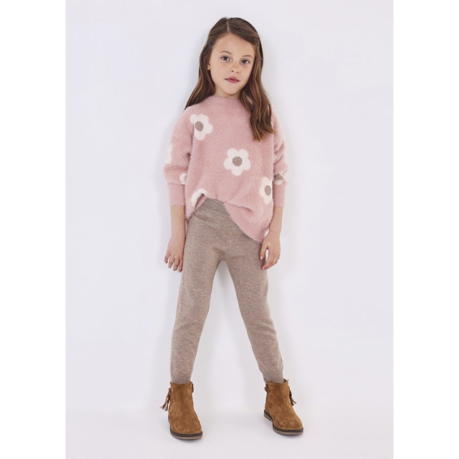 Mayoral Kışlık Kız Örme Kazak Pantolon Set Pembe