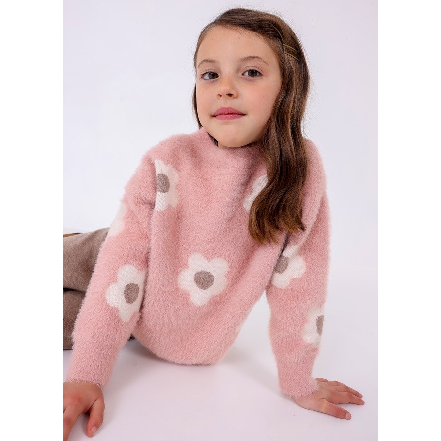 Mayoral Kışlık Kız Örme Kazak Pantolon Set Pembe