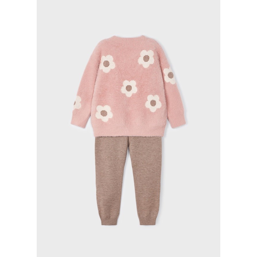 Mayoral Kışlık Kız Örme Kazak Pantolon Set Pembe