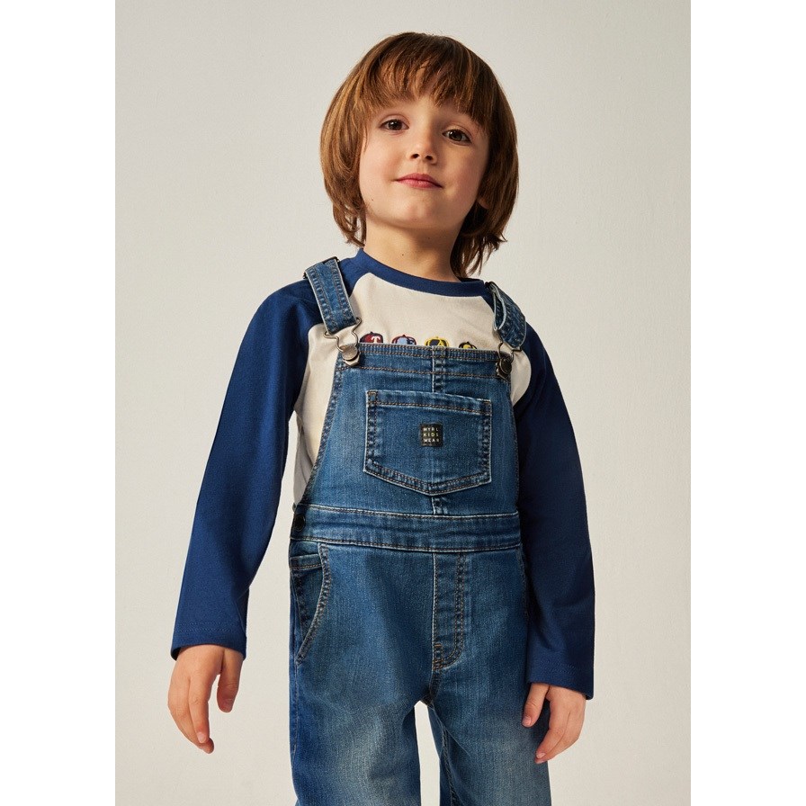 Mayoral Kışlık Erkek Denim Salopet Koyu Mavi