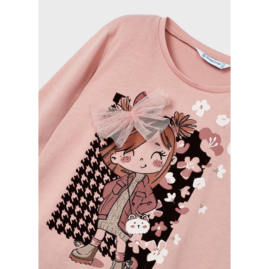 Mayoral Kışlık Kız S-shirt Tayt Takım Pembe