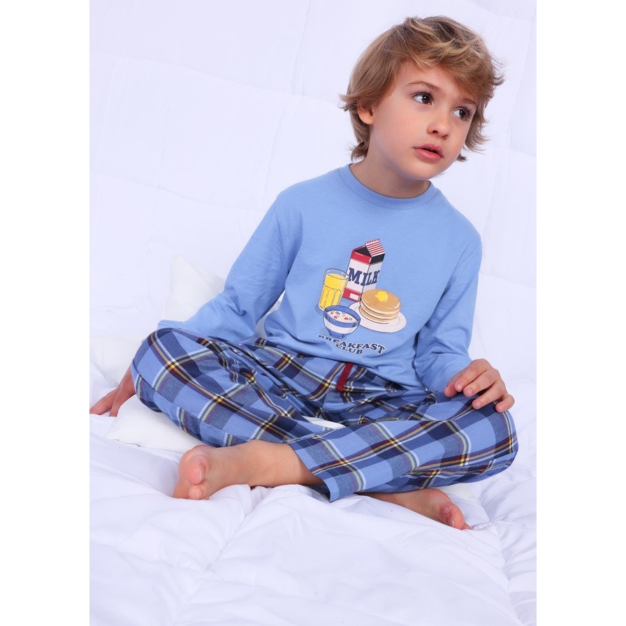 Mayoral Kışlık Erkek Çantalı Pijama Takım Mavi