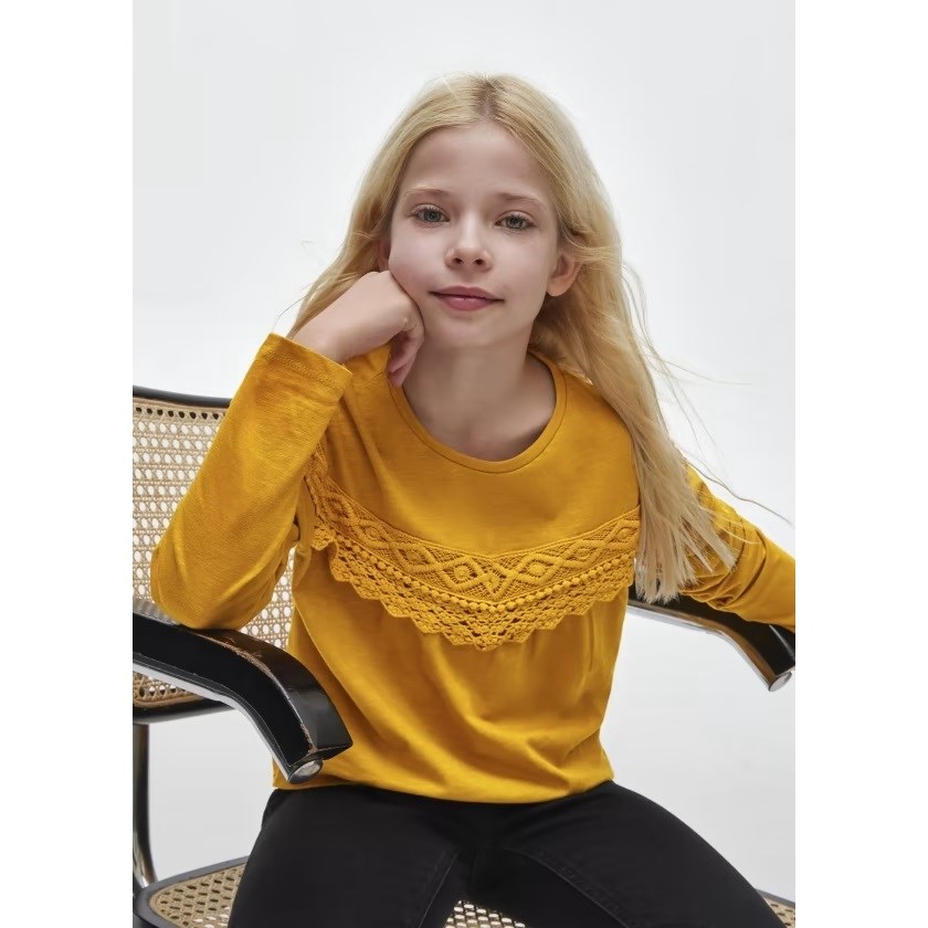 Mayoral Kışlık Kız Uzun Kol T-shirt Sarı