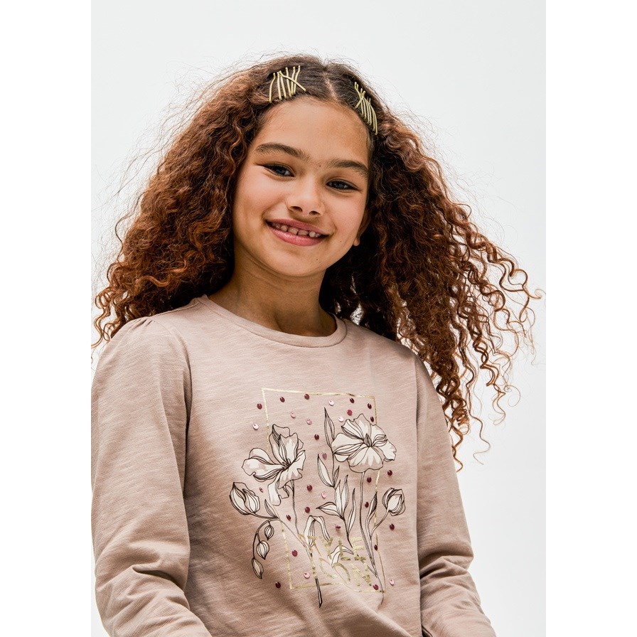 Mayoral Kışlık Kız Uzun Kol T-shirt Krem