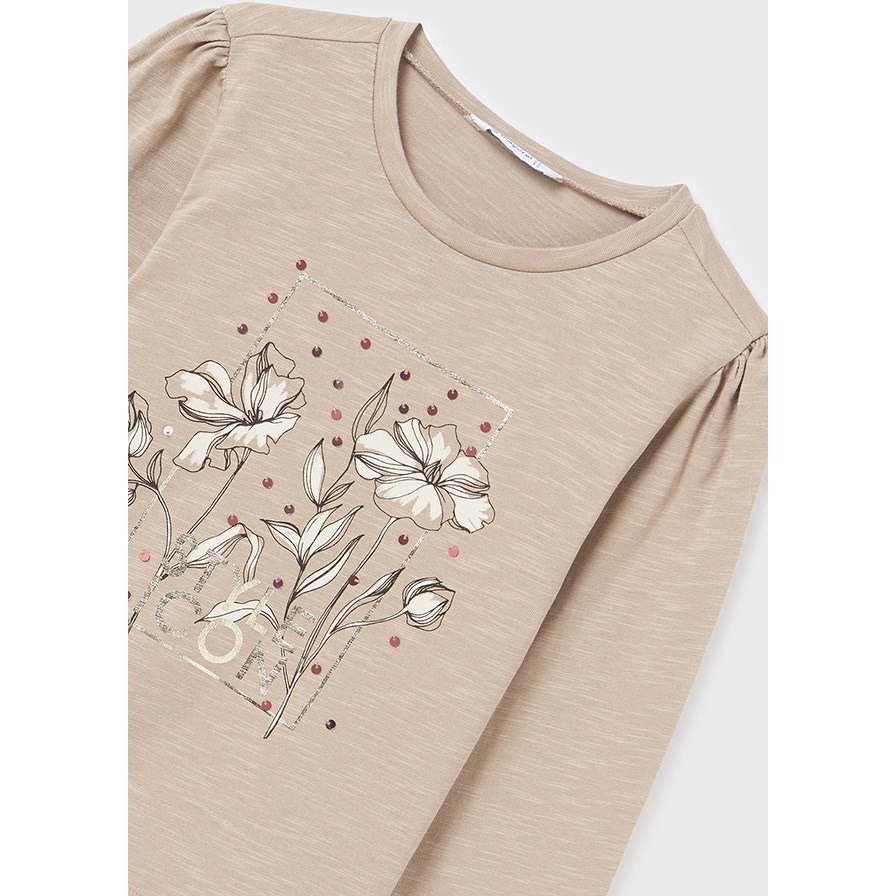 Mayoral Kışlık Kız Uzun Kol T-shirt Krem