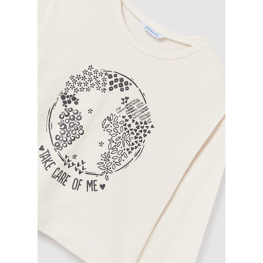 Mayoral Kışlık Kız Uzun Kol T-shirt Krem