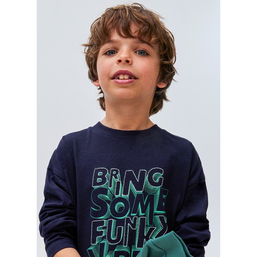 Mayoral Kışlık Erkek Uzun Kol T-shirt Koyu Mavi