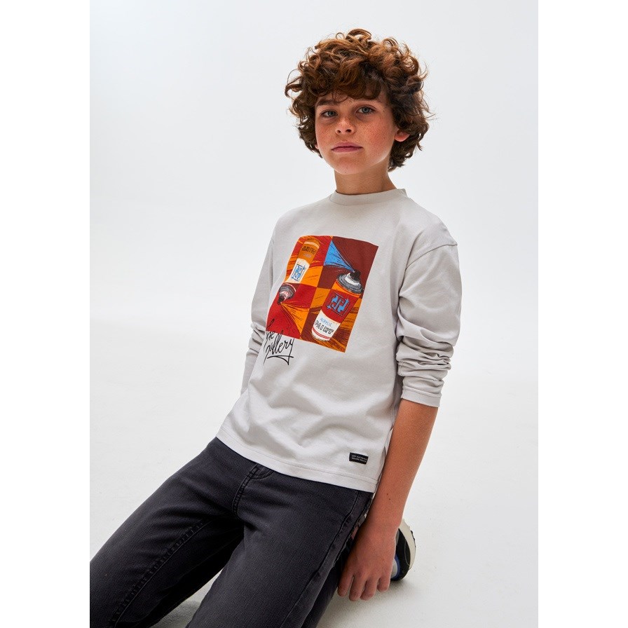 Mayoral Kışlık Erkek Uzun Kol T-shirt Gri