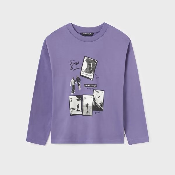 Mayoral Kışlık Erkek Uzun Kol T-shirt Mor