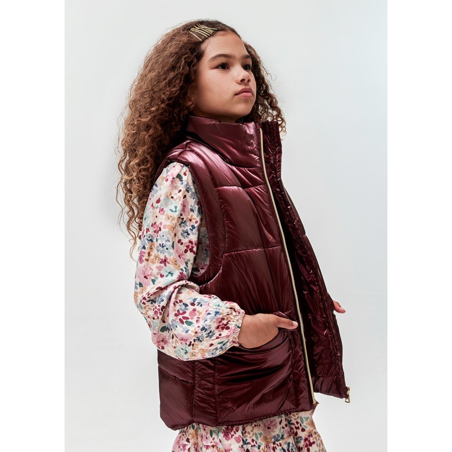 Mayoral Kışlık Kız Dolgulu Anorak Yelek Bordo