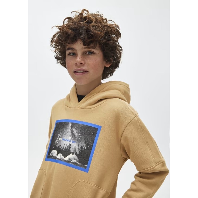 Mayoral Kışlık Erkek Kapşonlu Uzun Kol S-shirt Kahverengi 