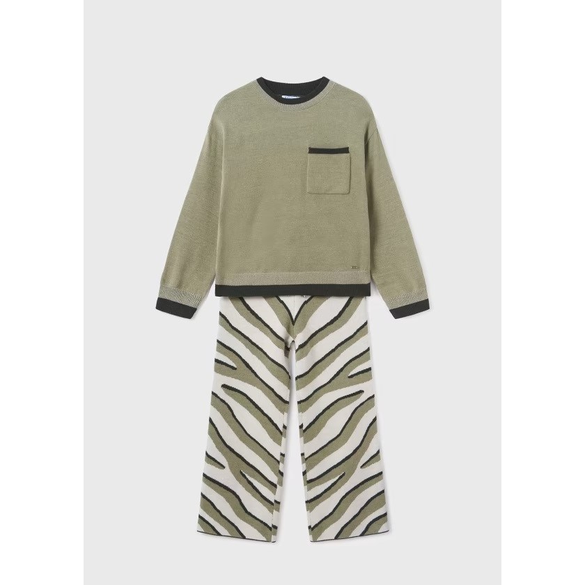 Mayoral Kışlık Kız S-shirt Pantolon Set Yeşil