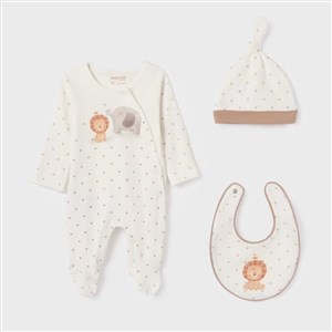 Mayoral Erkek Bebek Tulum Önlük Şapka Set